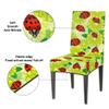 bisibuy Ladybug Green Flower Dining Chair Slipcovers Removable Washable Dining Room Chair Protector Cover Seat Slipcover Stretch Parson Chair Covers Set of 2, Forros para Sillas de Comedor view 3