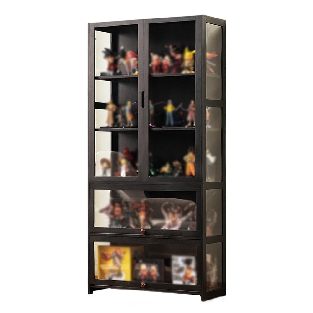 FORRTY acrylic display rack Figure shelf display cabinet non-glass product display cabinet, model toy smoke cabinet healthy bamboo transparent on three sides large capacity storage strong load-bearing