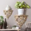 LIZEALUCKY Floating Shelves, Wall Hanging Shelf, Storage Rack European Hollow Style Shelf Wall Decoration for Kitchen, Bathroom, Living Room,Bedroom,9.84x9.92x5.98in view 2