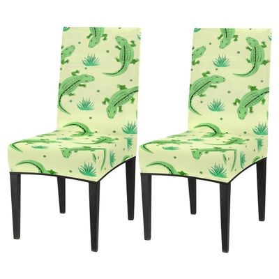 bisibuy Crocodile Polka Dots Dining Chair Slipcovers Removable Washable Dining Room Chair Protector Cover Seat Slipcover Stretch Parson Chair Covers Set of 2, Forros para Sillas de Comedor