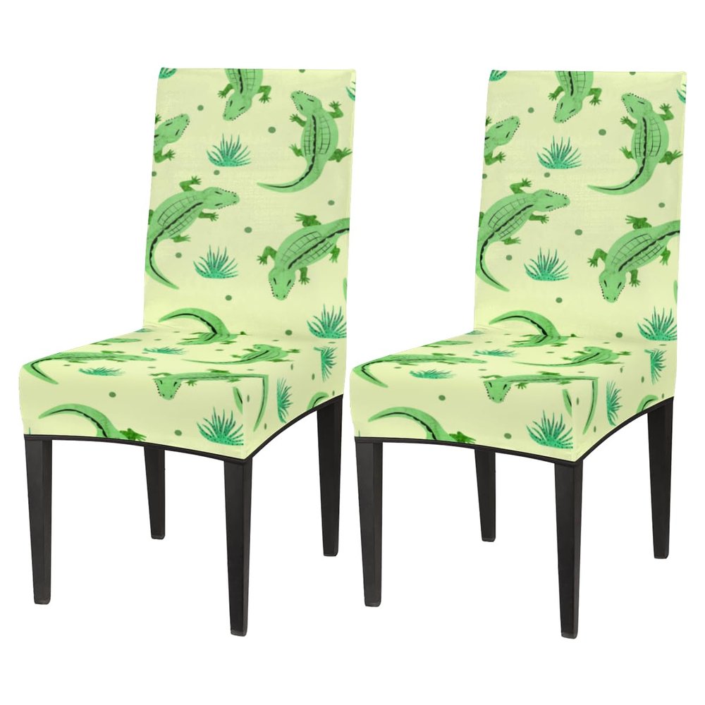 bisibuy Crocodile Polka Dots Dining Chair Slipcovers Removable Washable Dining Room Chair Protector Cover Seat Slipcover Stretch Parson Chair Covers Set of 2, Forros para Sillas de Comedor