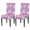 bisibuy Retro Cat Pattern Purple Chair Cover Set of 2, Cute Dining Room Chair Slipcover Kitchen Stretch Parson Chair Covers Protect for Party, Banquet, Home Decor Forros para Sillas de Comedor view 1