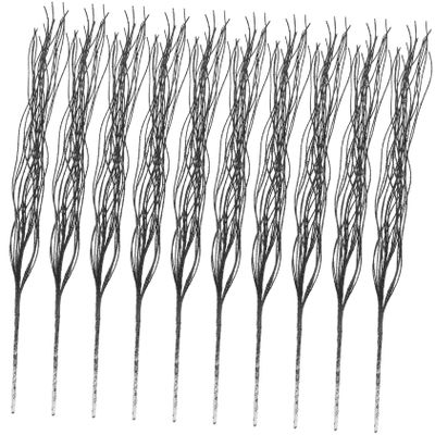 ABOOFAN 10pcs Glitter Faux Stem Decorative Branches for Christmas Holiday and Elegant Artificial Plants for Home and Office for Vase Filling and Layout Decor