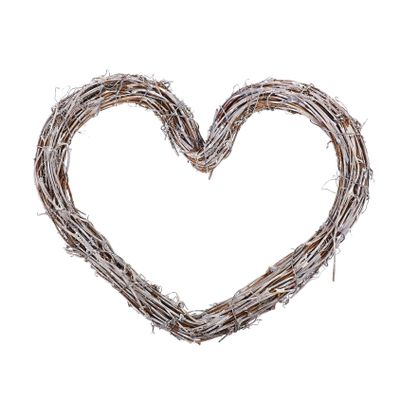 ABOOFAN Heart-Shaped Rattan Wreath for Door Decor Natural DIY Hanging Wreath Decorative Pendant for Festive Home and Party Decoration