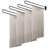 Wall Divider Curtain for Beauty Bed Partitions, 2M Tall Privacy Screen Hanging Fitting Room Panels/ Hospital Salon Separation Curtains with Grey Yarn Drapes & Shelf, 1/ 2/ 3 / 4/ 5 Set ( Color : Black view 1