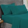 Sheet Set Queen Size Deep Pocket, 600Tc Teal 4 Piece, Sheet Set, Solid Sateen Weave, 24" Deep Pocket (Fits Upto 18" to 24" Mattress), Bedding Sheets & Pillowcases view 1