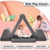 LILYPELLE Kids Couch Play Set, 10PCS Modular Kids Sofa Couch Fold Out Playhouse Set for Toddlers, Creative Foam Play Couchs Indoor view 2