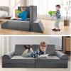 LILYPELLE Kids Couch Play Set, 10PCS Modular Kids Sofa Couch Fold Out Playhouse Set for Toddlers, Creative Foam Play Couchs Indoor view 3
