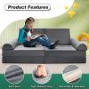 LILYPELLE Kids Couch Play Set, 10PCS Modular Kids Sofa Couch Fold Out Playhouse Set for Toddlers, Creative Foam Play Couchs Indoor view 4