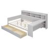 DaiNNCN Full Size Multi-Functional Daybed with Bookcase and Two Storage Drawers and Desk,Captains Bed for Bedroom Living/Guest Room/Apartment.Antique White view 4
