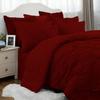 Burgundy RV-Short-Queen Comforter Set - 7 Piece Pinch Pleated Bed in a Bag - 600 Thread Count 100% Egyptian Cotton Bedding Set - (17 inch Deep Pocket Sheet Set and 500GSM Comforter) - 60"X75" Bed view 1