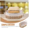 Cabilock 1set Woven Storage Basket with Cloth Liner Versatile Organizer for Desktop Kitchen and Bathroom Natural Rattan Design for Sundries and Home Decor Shape view 2
