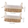 Cabilock 1set Woven Storage Basket with Cloth Liner Versatile Organizer for Desktop Kitchen and Bathroom Natural Rattan Design for Sundries and Home Decor Shape view 3