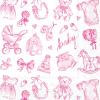 Pink Baby Toile Nursery Cocktail Napkins - 40 Count | 2 Packs of 20CT 3-Ply Party Napkins view 1