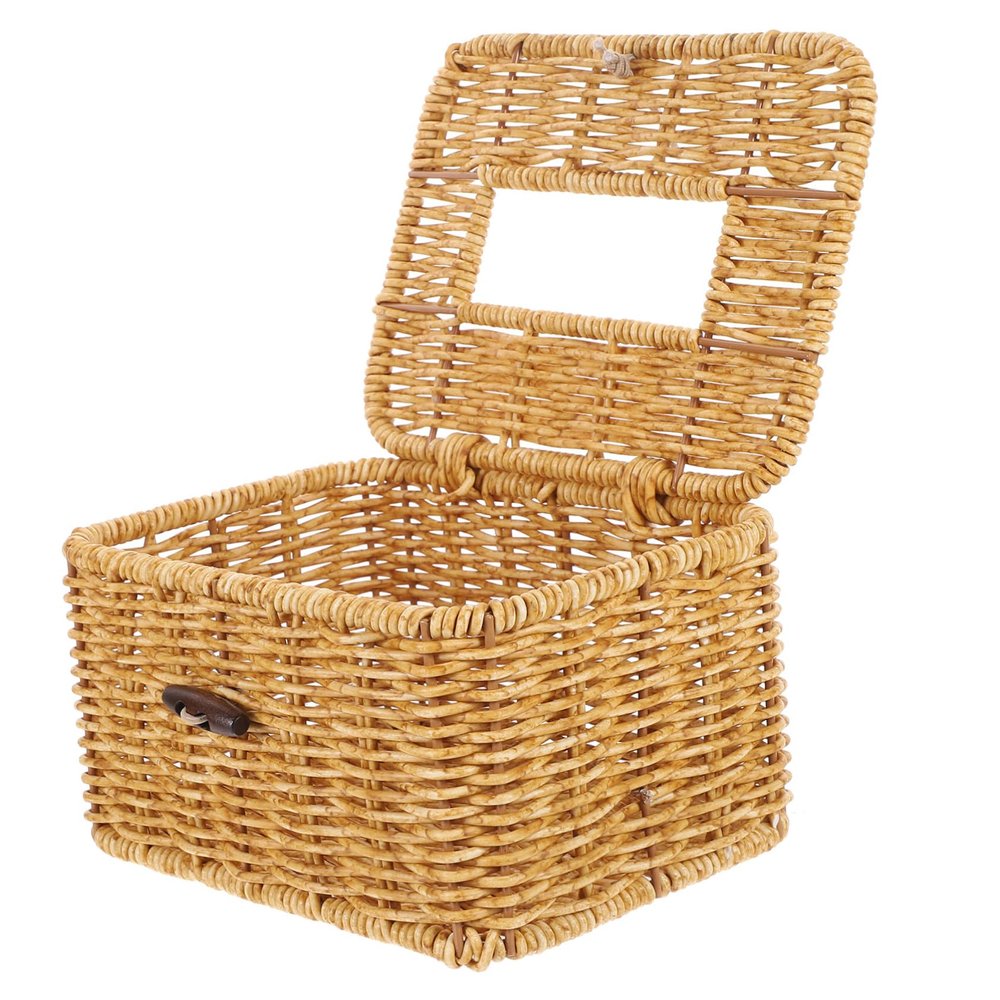 Cabilock Imitation Rattan Tissue Box Tissue Paper Home Office Decor Paper Box Holder