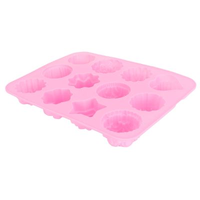 12-Grid Silicone DIY Chocolate Cake Pudding Fondant Baking Mould Kitchen Supply