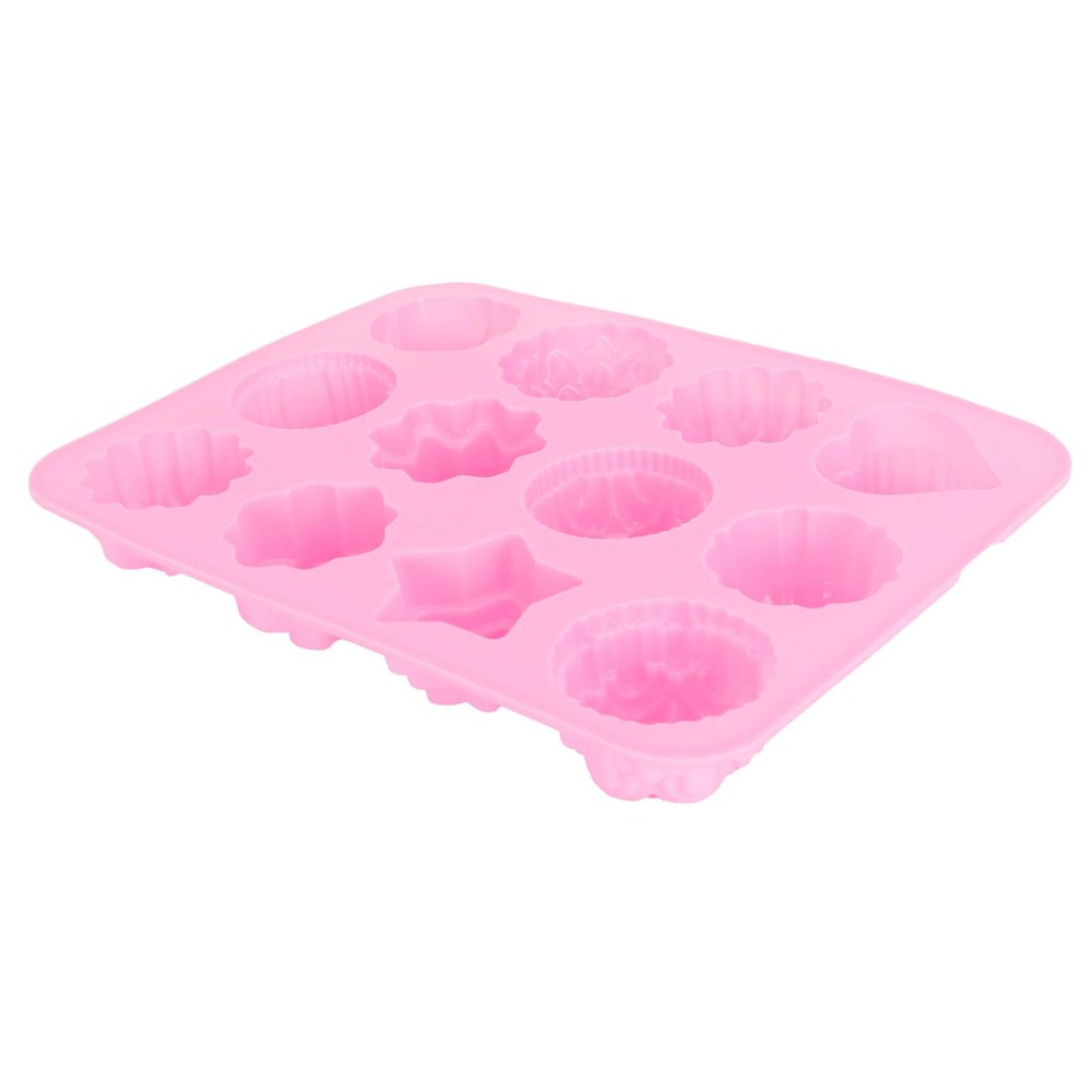 12-Grid Silicone DIY Chocolate Cake Pudding Fondant Baking Mould Kitchen Supply