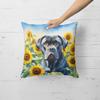 Caroline's Treasures in Sunflowers Throw Pillow, 18Hx18W, Cane Corso 6045 view 2
