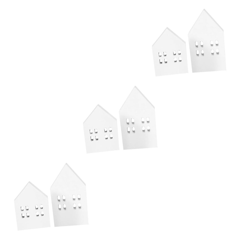 Abaodam 6pcs Artistic Mini House Slice Decorative Cabin for Christmas Home Bar Hotel