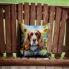 Caroline's Treasures in Sunflowers Throw Pillow, 14Hx14W, Cocker Spaniel 6058 view 2