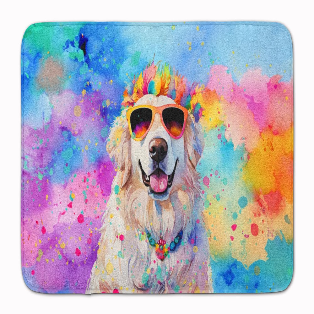 Caroline's Treasures Great Pyrenees Hippie Dawg Memory Foam Kitchen Mat Machine Washable Anti-Fatigue Mat Cushion Comfort Bath Mat or Kitchen Rug