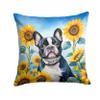 Caroline's Treasures in Sunflowers Throw Pillow, 14Hx14W, French Bulldog 6082 view 1