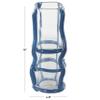 Deco 79 Recycled Glass Handmade Decorative Vase Tall Centerpiece Vase with Blue Glass Framing, Flower Vase for Home Decoration 5" x 5" x 12", Blue view 3