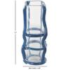 Deco 79 Recycled Glass Handmade Decorative Vase Tall Centerpiece Vase with Blue Glass Framing, Flower Vase for Home Decoration 5" x 5" x 12", Blue view 4