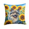 Caroline's Treasures in Sunflowers Throw Pillow, 14Hx14W, Keeshond 6105 view 1