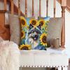 Caroline's Treasures in Sunflowers Throw Pillow, 14Hx14W, Keeshond 6105 view 3