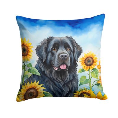Caroline's Treasures in Sunflowers Throw Pillow, 14Hx14W, Newfoundland 6123