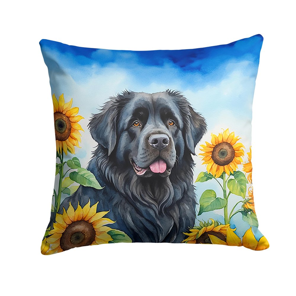 Caroline's Treasures in Sunflowers Throw Pillow, 14Hx14W, Newfoundland 6123