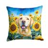 Caroline's Treasures in Sunflowers Throw Pillow, 14Hx14W, Labrador Retriever 6111 view 1