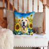 Caroline's Treasures in Sunflowers Throw Pillow, 14Hx14W, Labrador Retriever 6111 view 3
