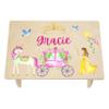 Princess Step Stool for Toddlers- Personalized Wood Kids Step Stool with Name for Kitchen Sink, Bathroom, Potty Training, Toilet, Kitchen Sink- Sturdy and Safe- Made in USA by BloomOwl (Princess) view 2