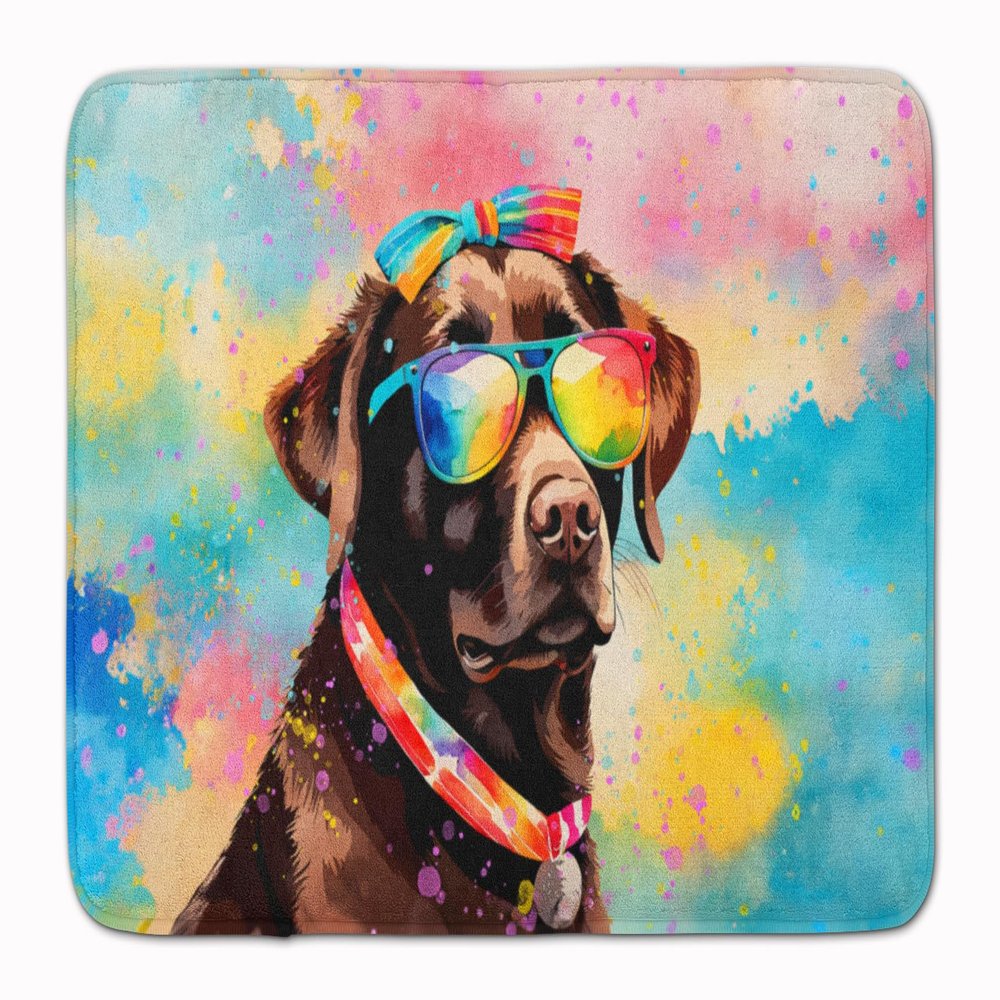 Caroline's Treasures Chocolate Labrador Hippie Dawg Memory Foam Kitchen Mat Machine Washable Anti-Fatigue Mat Cushion Comfort Bath Mat or Kitchen Rug