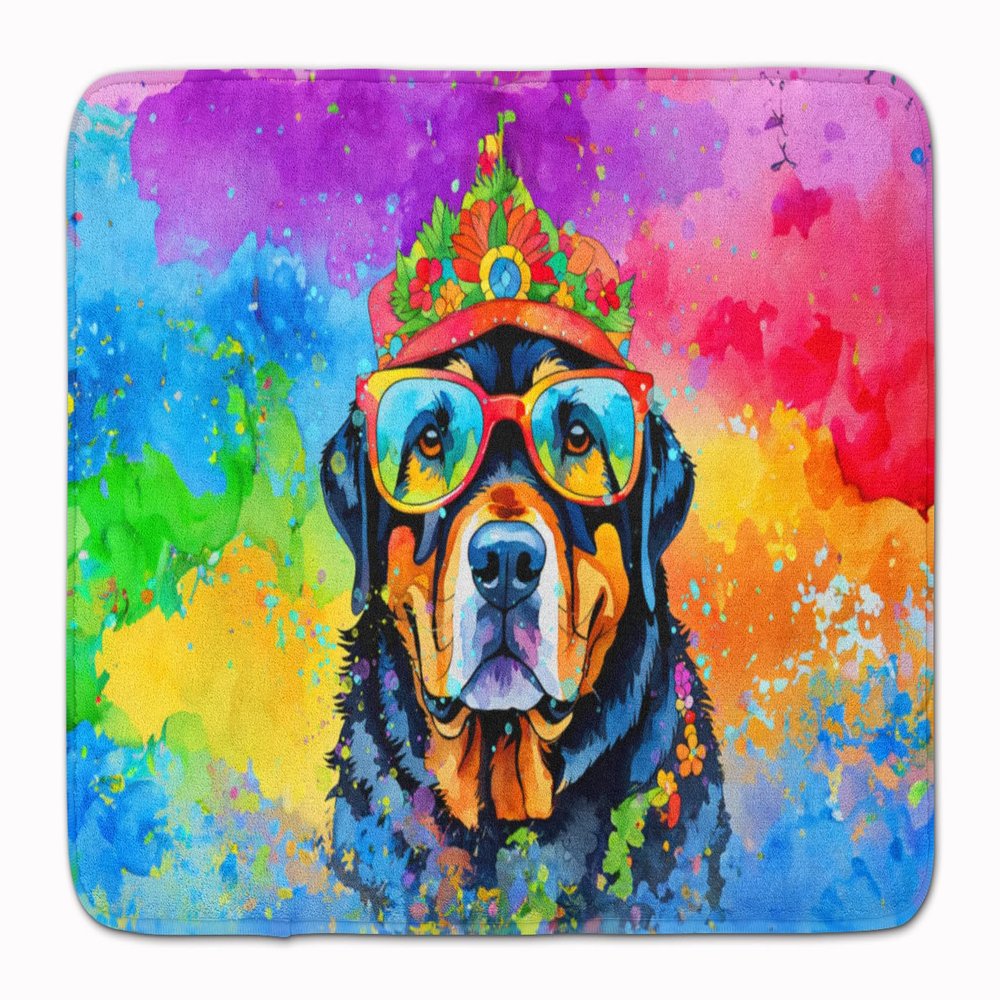 Caroline's Treasures Rottweiler Hippie Dawg Memory Foam Kitchen Mat Machine Washable Anti-Fatigue Mat Cushion Comfort Bath Mat or Kitchen Rug