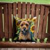 Caroline's Treasures in Sunflowers Throw Pillow, 14Hx14W, Border Terrier 6033 view 2