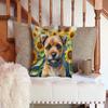 Caroline's Treasures in Sunflowers Throw Pillow, 14Hx14W, Border Terrier 6033 view 3
