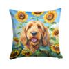 Caroline's Treasures in Sunflowers Throw Pillow, 14Hx14W, Otterhound 6130 view 1