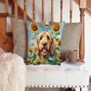 Caroline's Treasures in Sunflowers Throw Pillow, 14Hx14W, Otterhound 6130 view 3