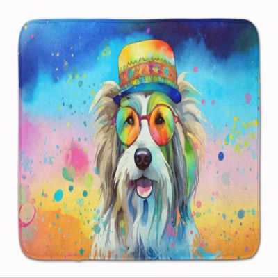 Caroline's Treasures Bearded Collie Hippie Dawg Memory Foam Kitchen Mat Machine Washable Anti-Fatigue Mat Cushion Comfort Bath Mat or Kitchen Rug
