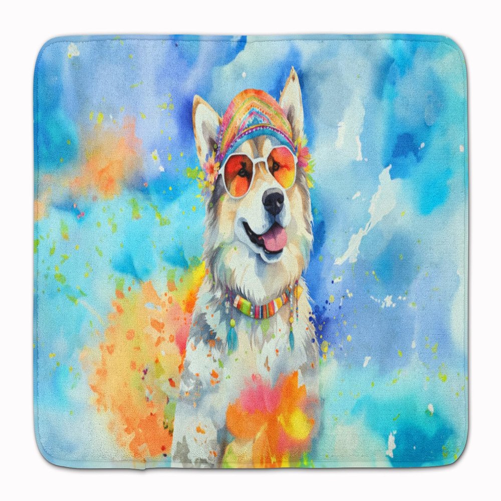 Caroline's Treasures Alaskan Malamute Hippie Dawg Memory Foam Kitchen Mat Machine Washable Anti-Fatigue Mat Cushion Comfort Bath Mat or Kitchen Rug