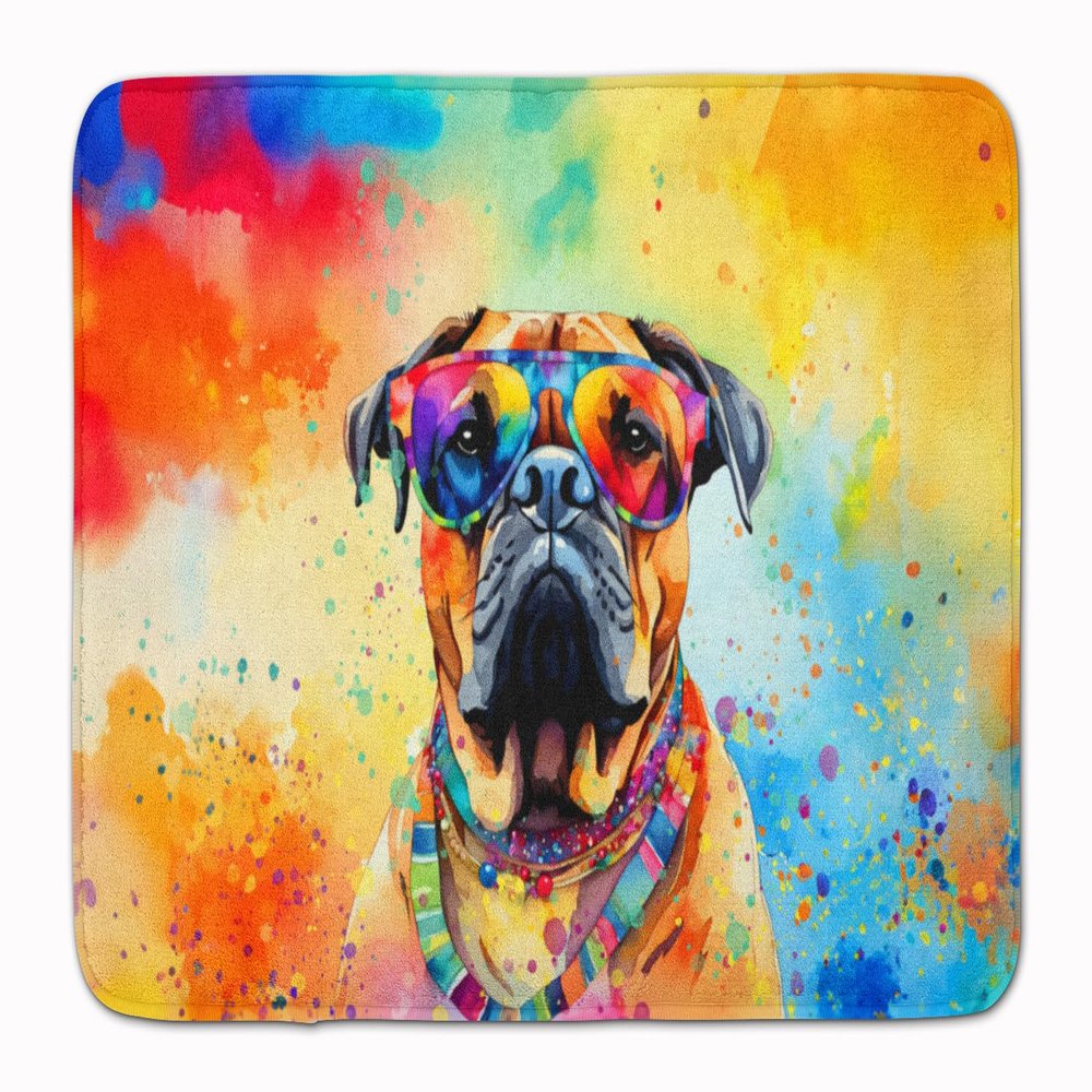 Caroline's Treasures Bullmastiff Hippie Dawg Memory Foam Kitchen Mat Machine Washable Anti-Fatigue Mat Cushion Comfort Bath Mat or Kitchen Rug