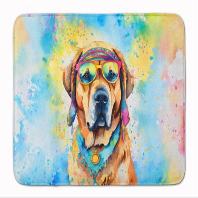 Caroline's Treasures Mastiff Hippie Dawg Memory Foam Kitchen Mat Machine Washable Anti-Fatigue Mat Cushion Comfort Bath Mat or Kitchen Rug