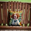 Caroline's Treasures in Sunflowers Throw Pillow, 14Hx14W, Brittany Spaniel 6040 view 2