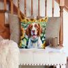 Caroline's Treasures in Sunflowers Throw Pillow, 14Hx14W, Brittany Spaniel 6040 view 3