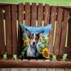 Caroline's Treasures in Sunflowers Throw Pillow, 14Hx14W, Rat Terrier 6147 view 2