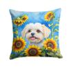 Caroline's Treasures in Sunflowers Throw Pillow, 18Hx18W, Maltese 6117 view 1