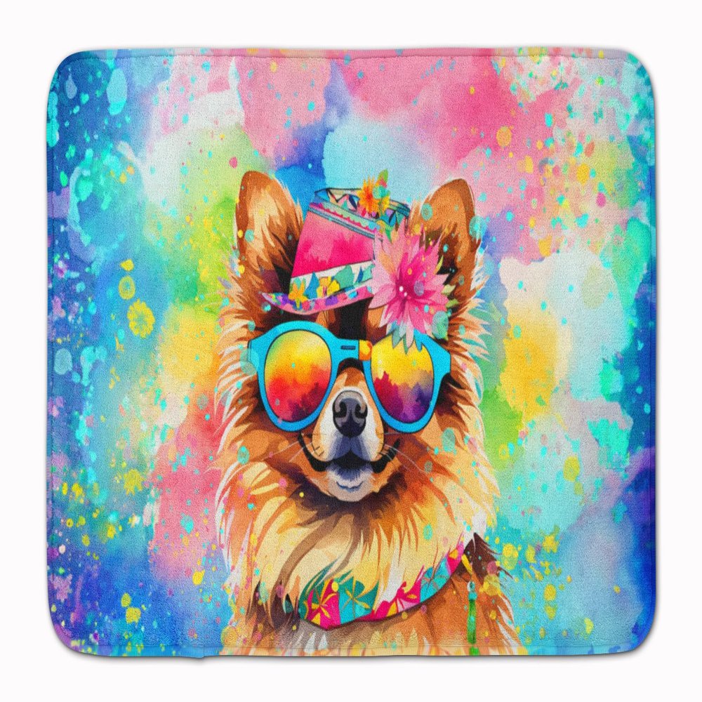 Caroline's Treasures Pomeranian Hippie Dawg Memory Foam Kitchen Mat Machine Washable Anti-Fatigue Mat Cushion Comfort Bath Mat or Kitchen Rug